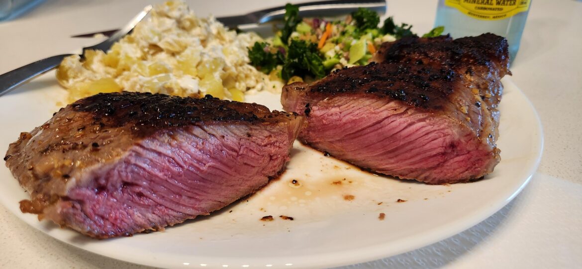 Another shot at the choice ribeye on stainless with ghee. 45 mins on the counter, then cranked the heat and lowered the time. So pleased!