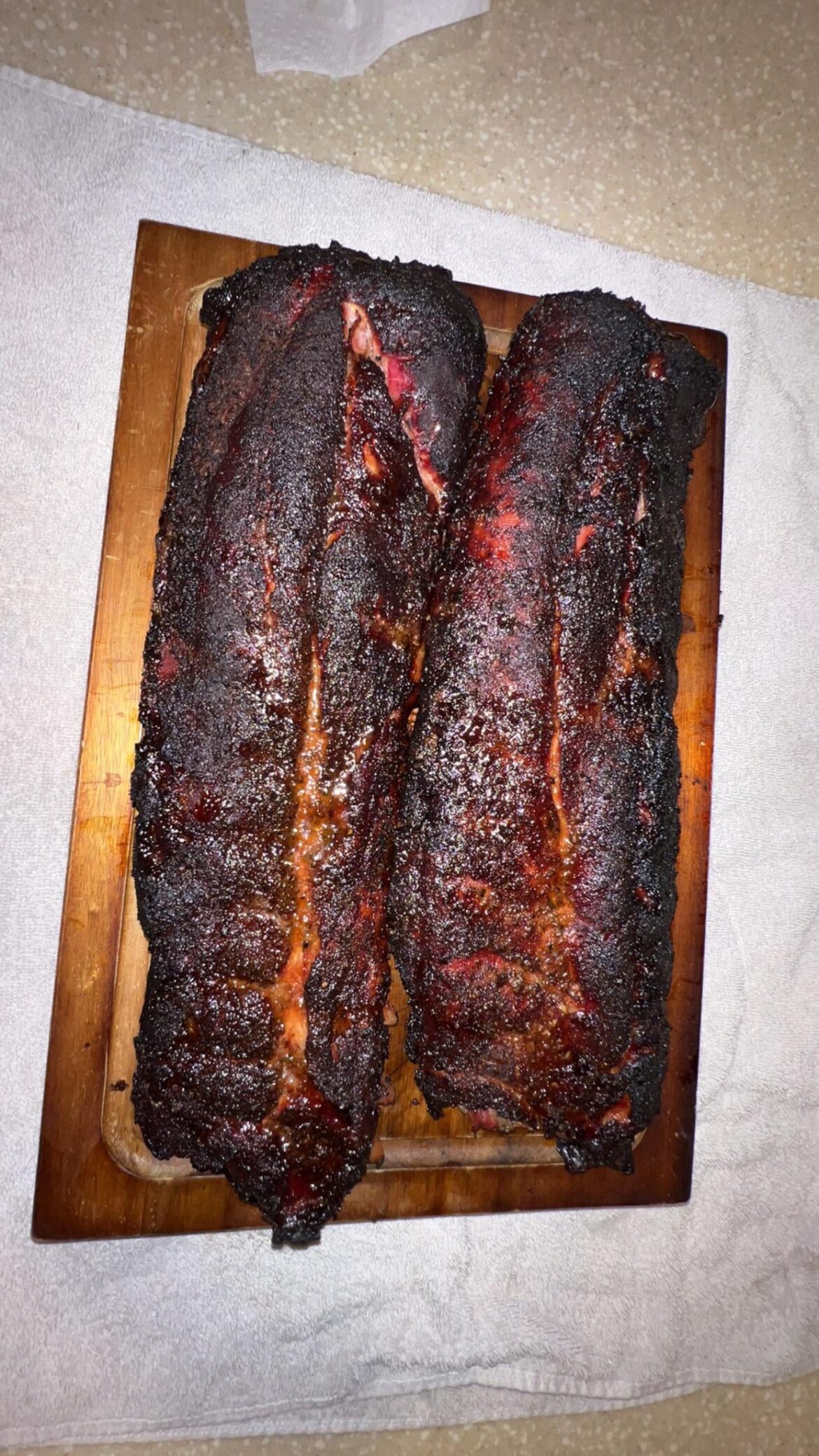 Cherry Dr Pepper spritzed baby back