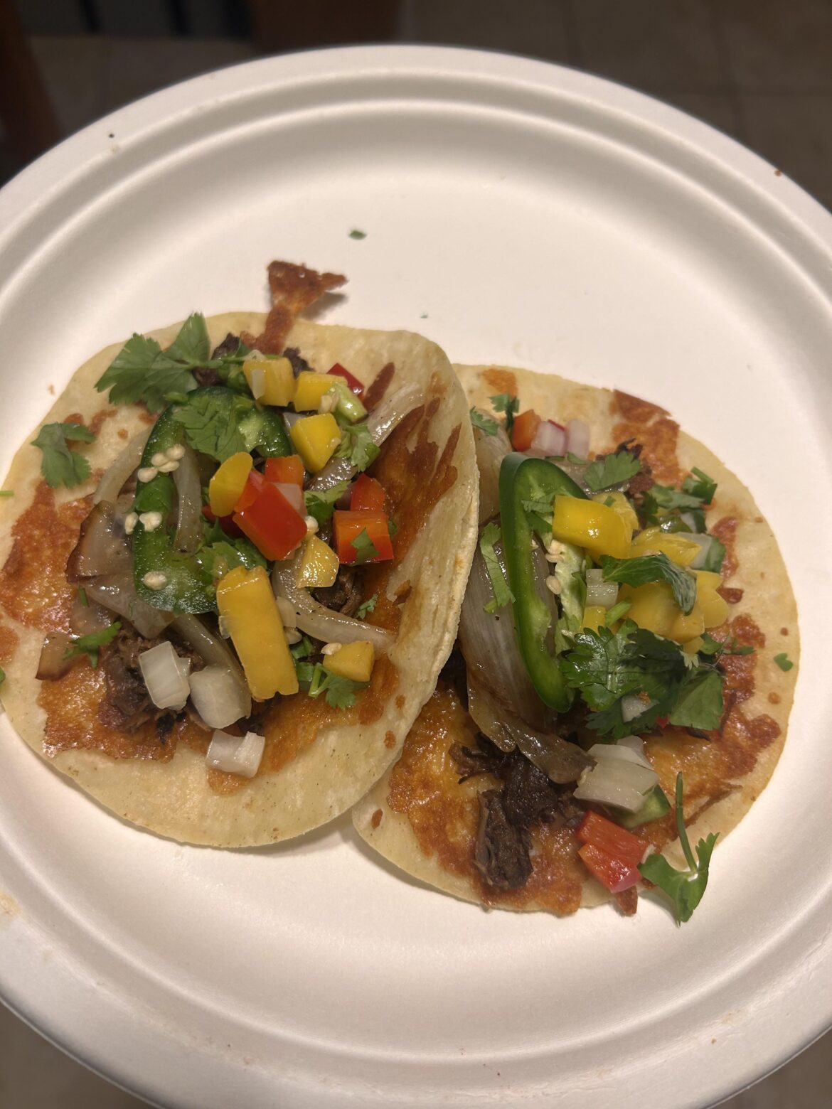 Wild turkey legs/thigh taco with a mango salsa, 10/10 will be repeating