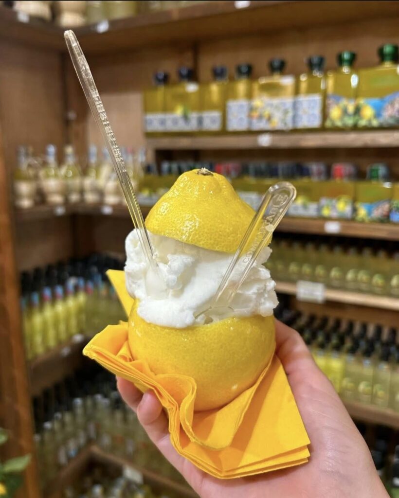 Gelato in a lemon