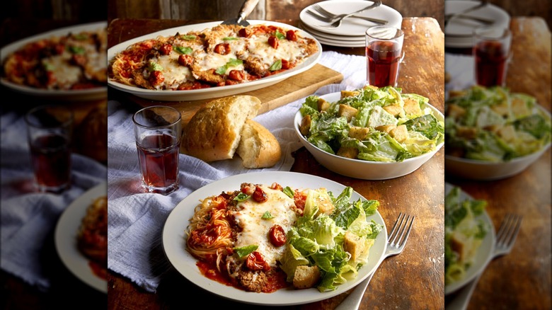 Chicken Parmesan and salad