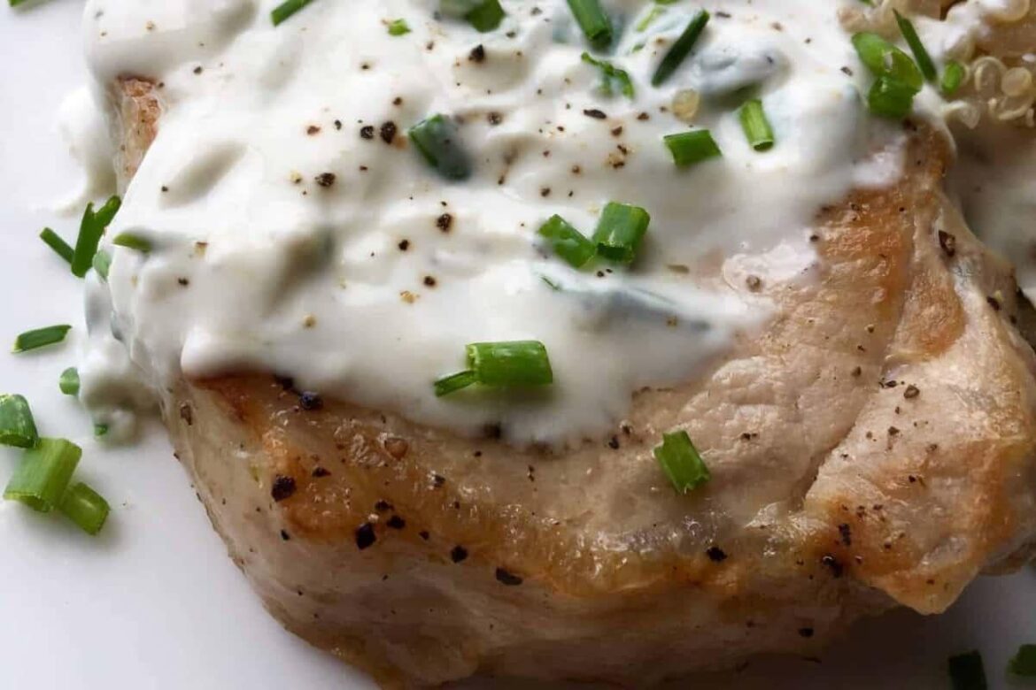 Pan Fried Boneless Pork Chops with Chive Pan Sauce