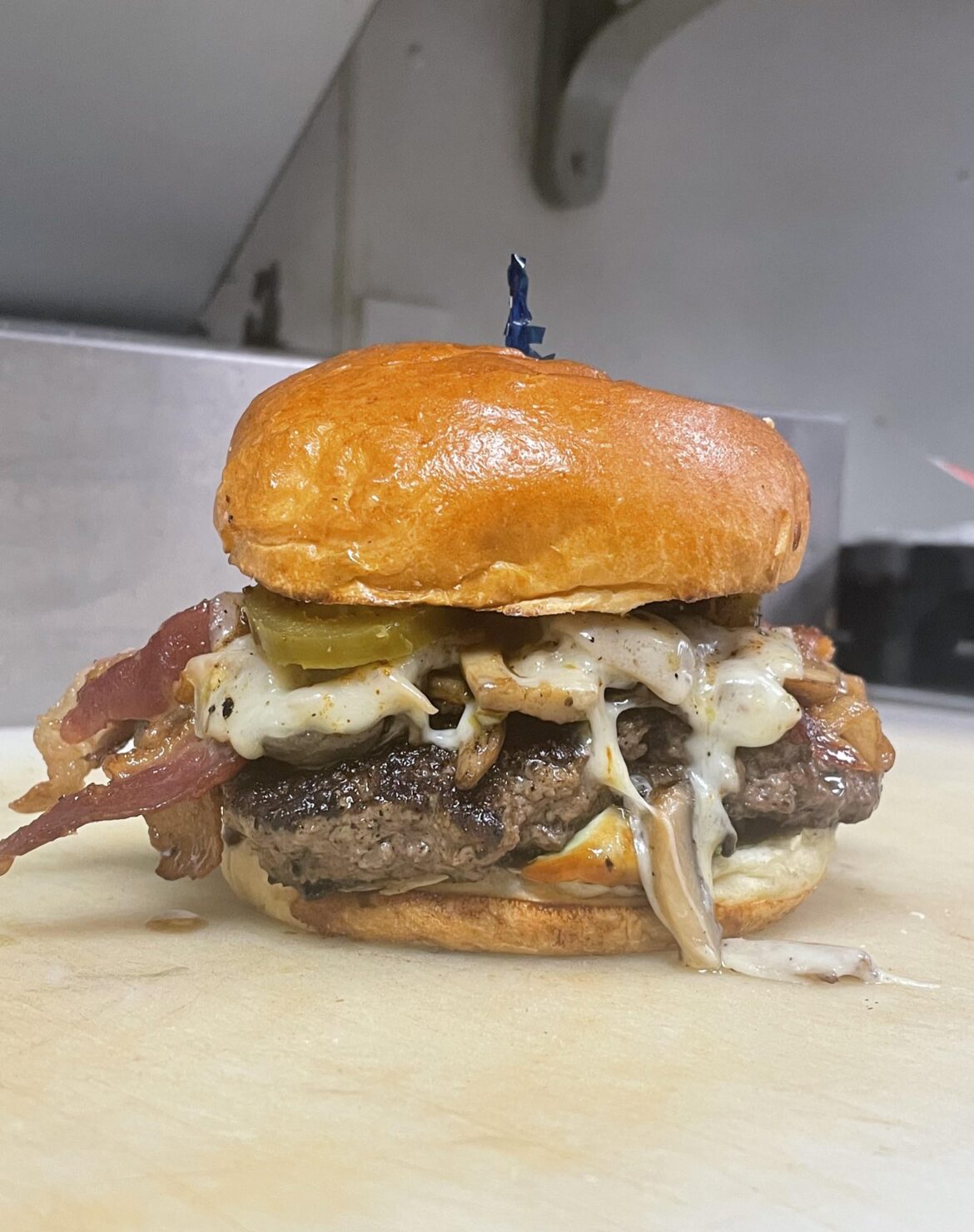 Mush/Swiss/Bacon/Pickle