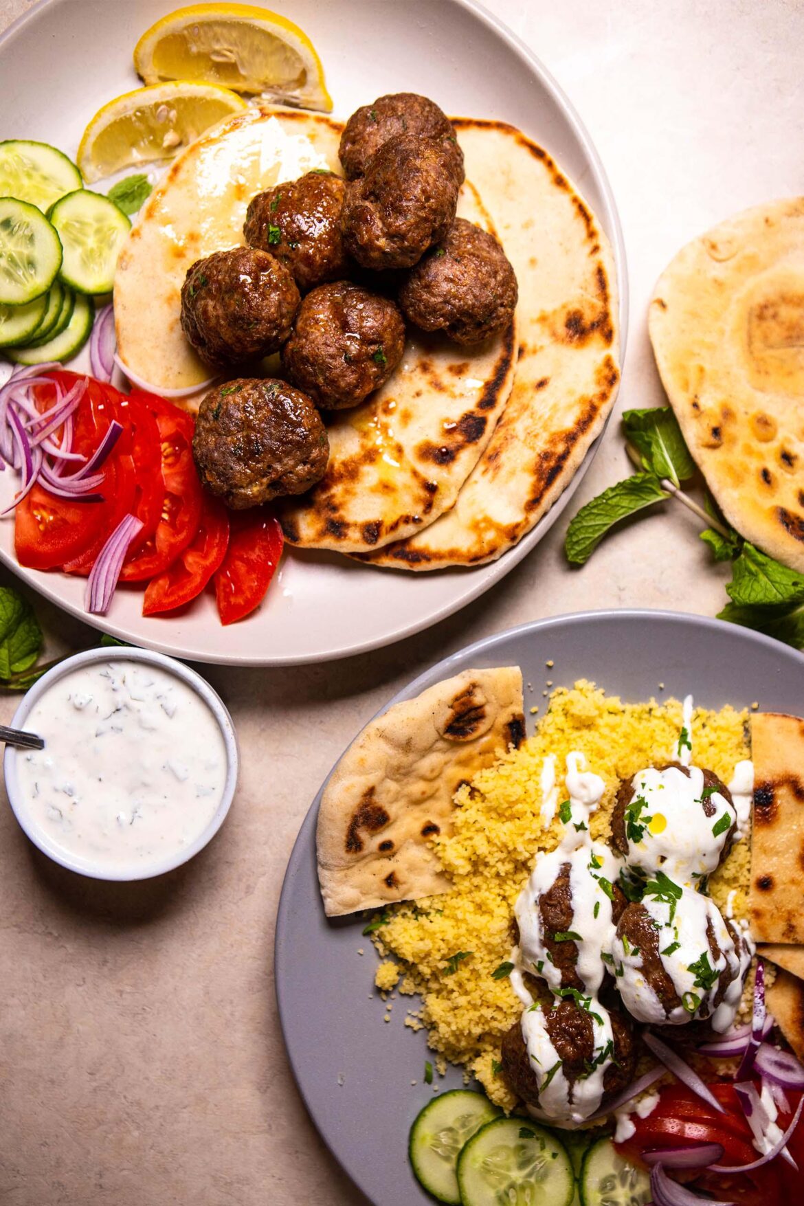 Homemade lamb kofta meatballs