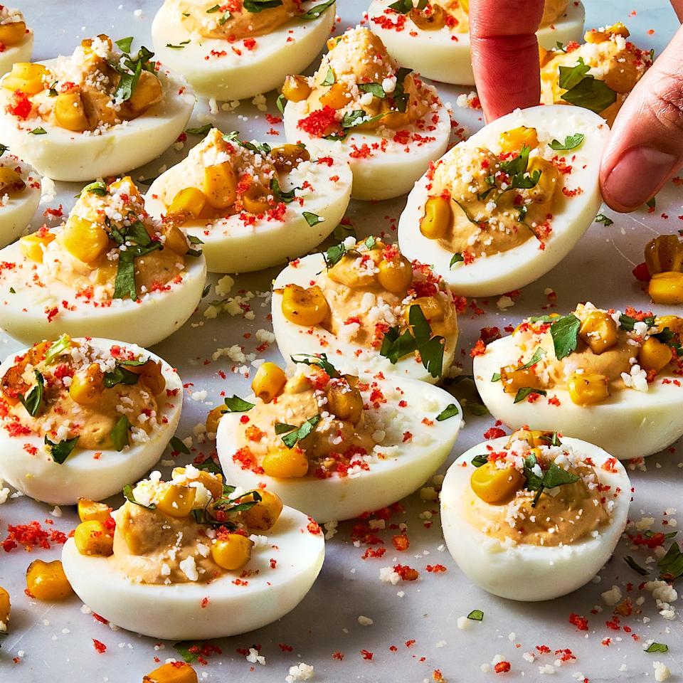 mexican street corn deviled eggs