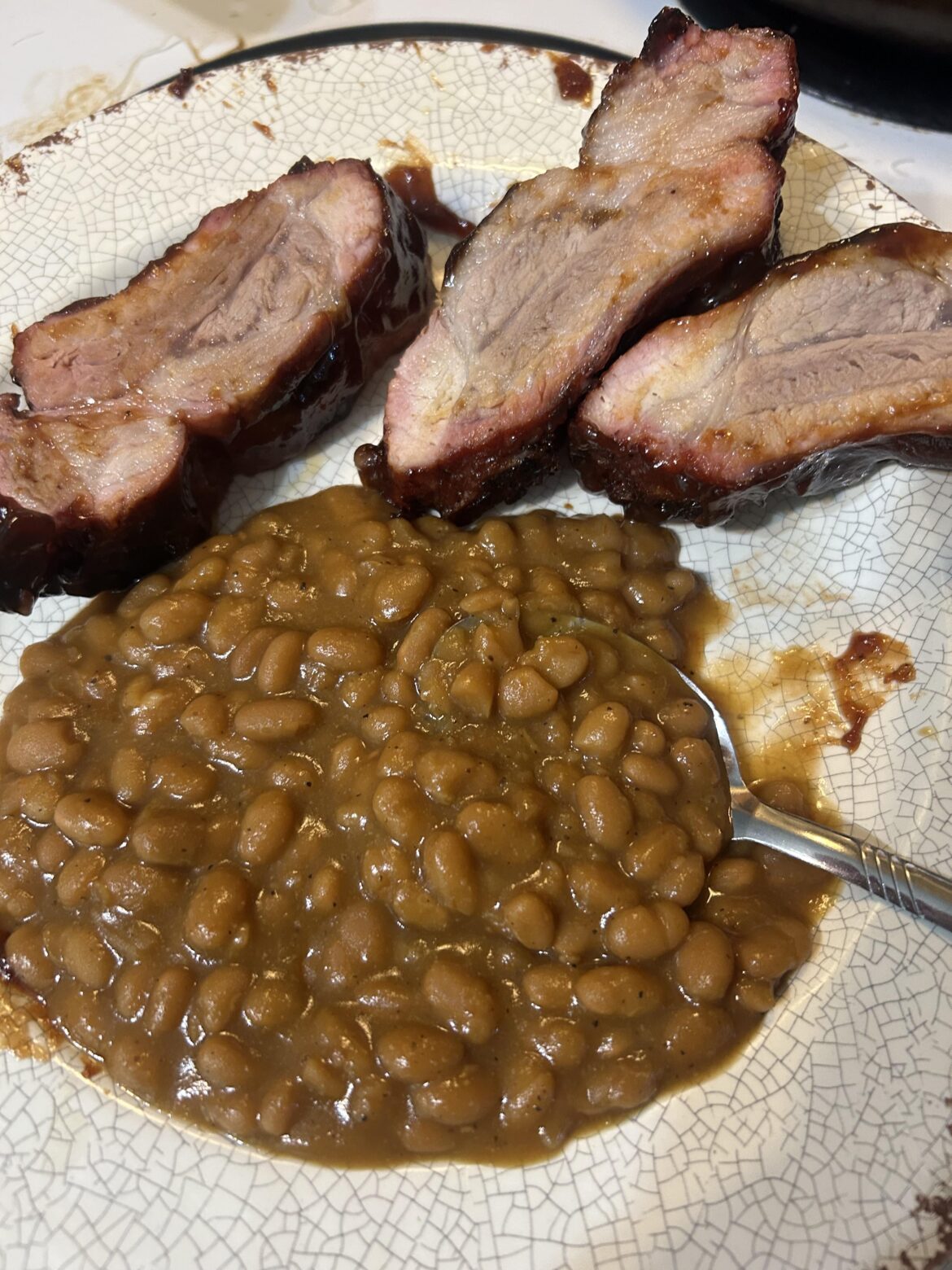 Amateur BBQ dad smoked ribs.