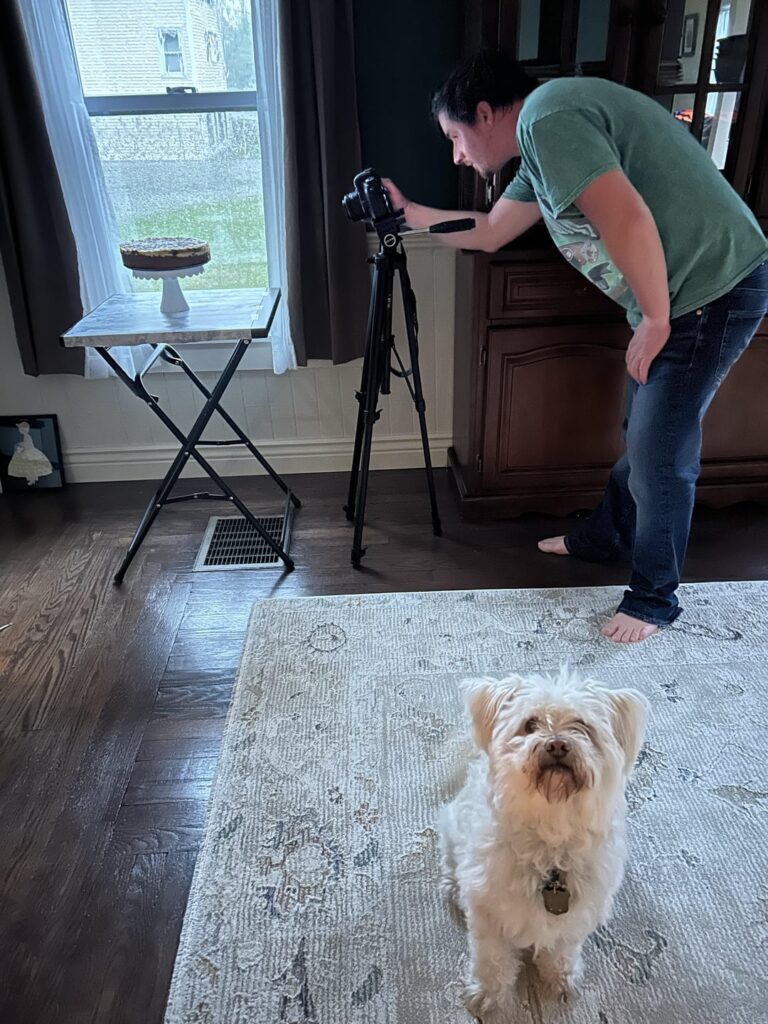 Participated in Sally’s monthly challenge, and my husband became invested and made sure I had the best photo ever (ft. my sous-chef)