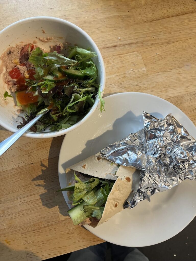 300 cal wrap and side salad