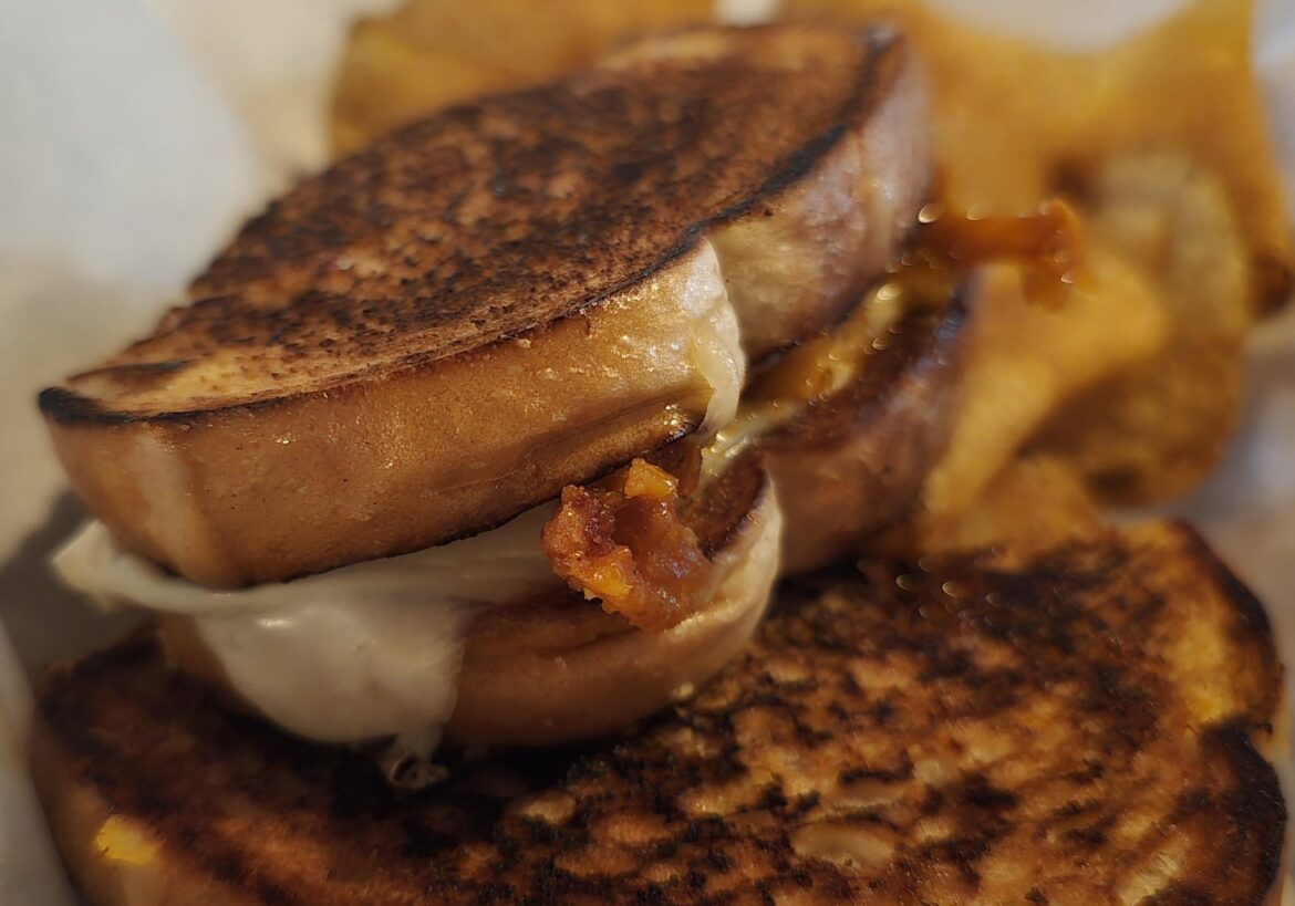 My favorite local makes a grilled cheese sandwich with deconstructed hot wings