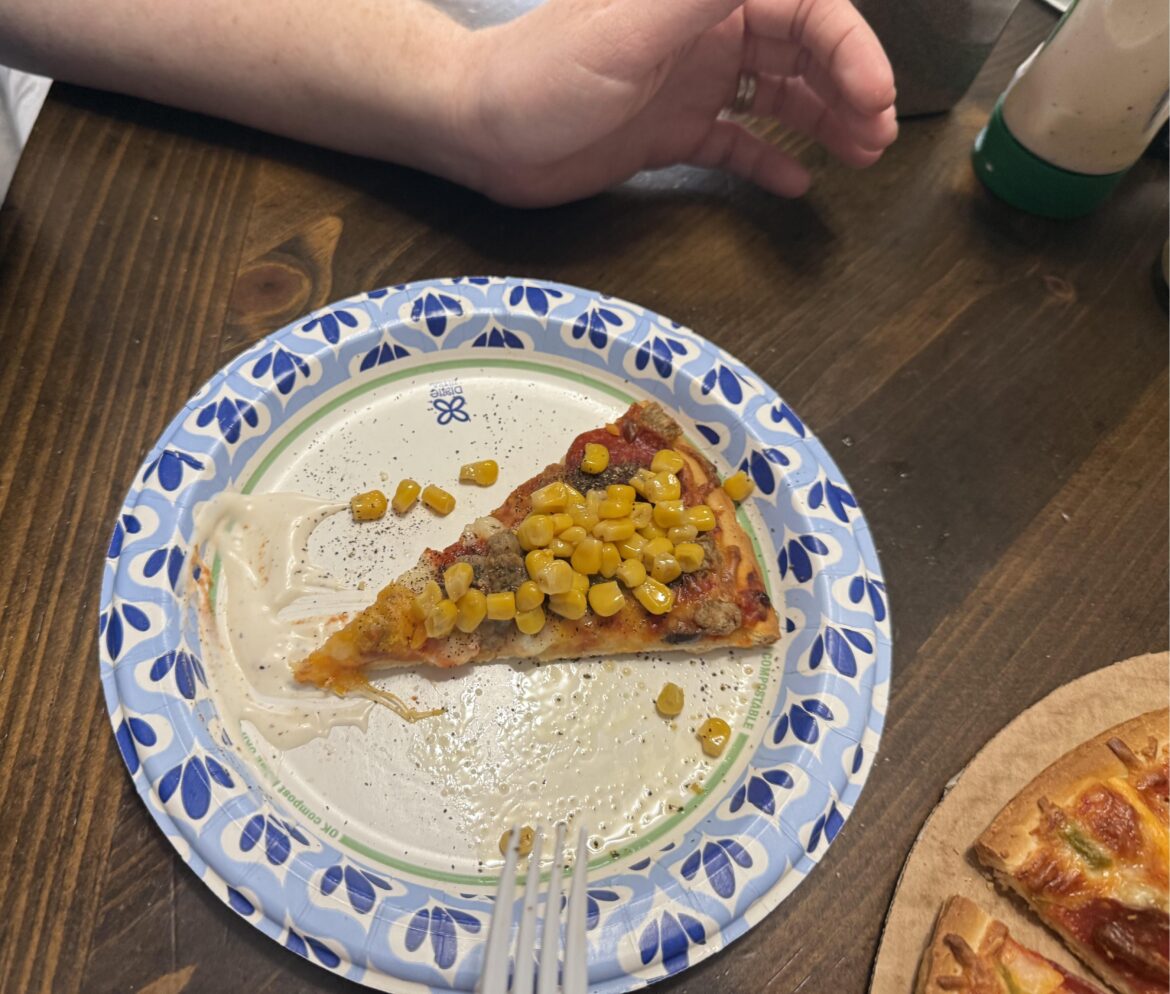 Yes, that is corn, black pepper and that is ranch dressing to dip it in