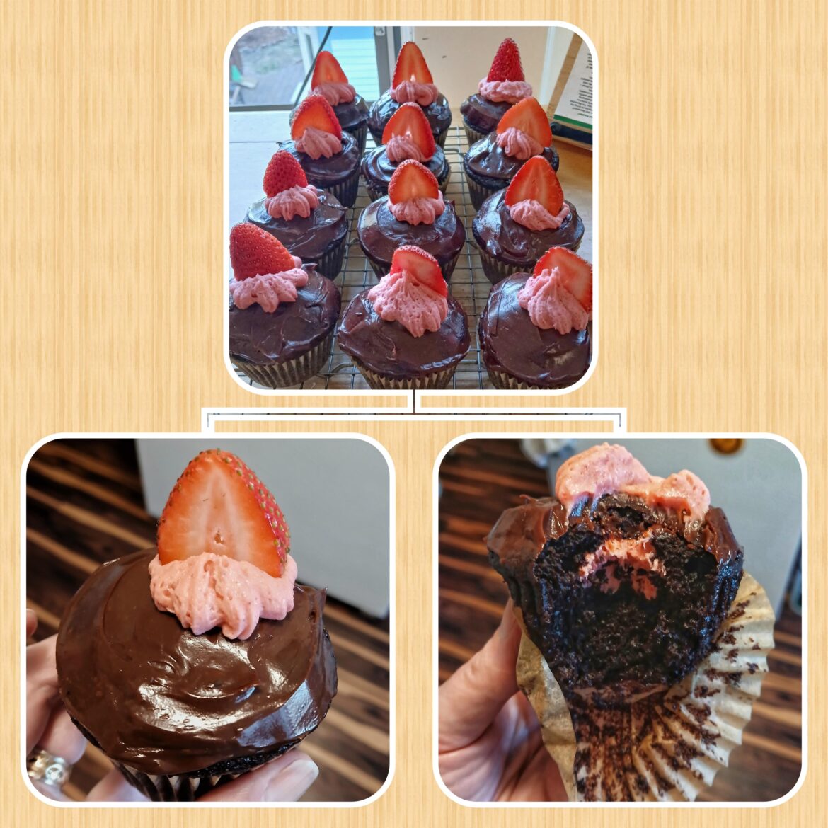 Chocolate covered strawberry cupcakes