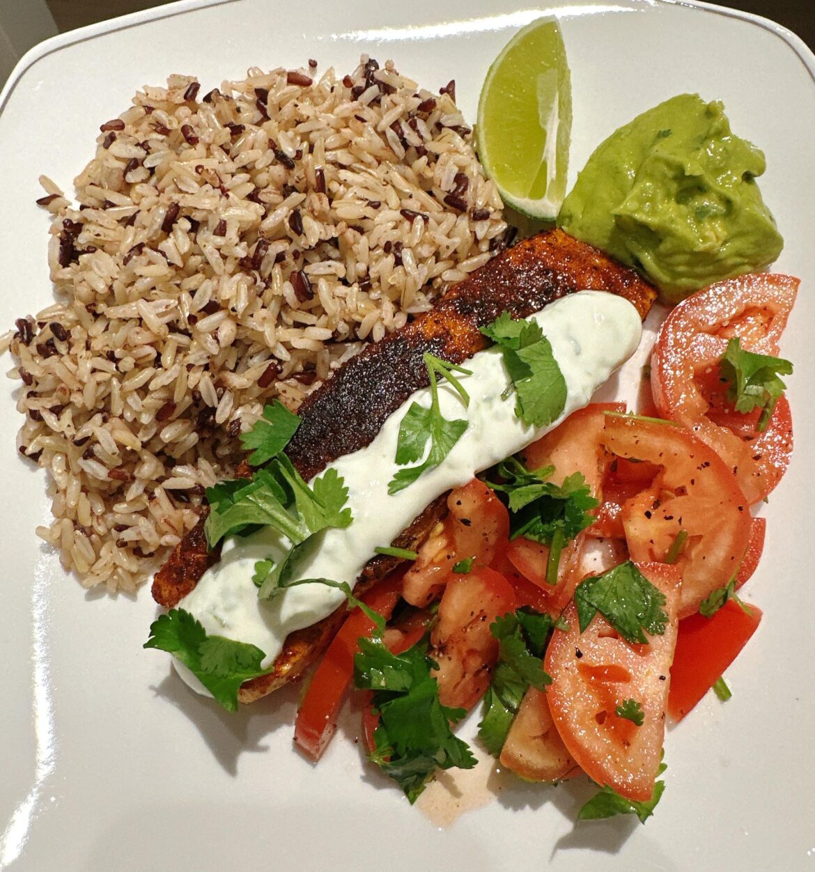 Zesty Salmon and Guacamole Grain Bowl