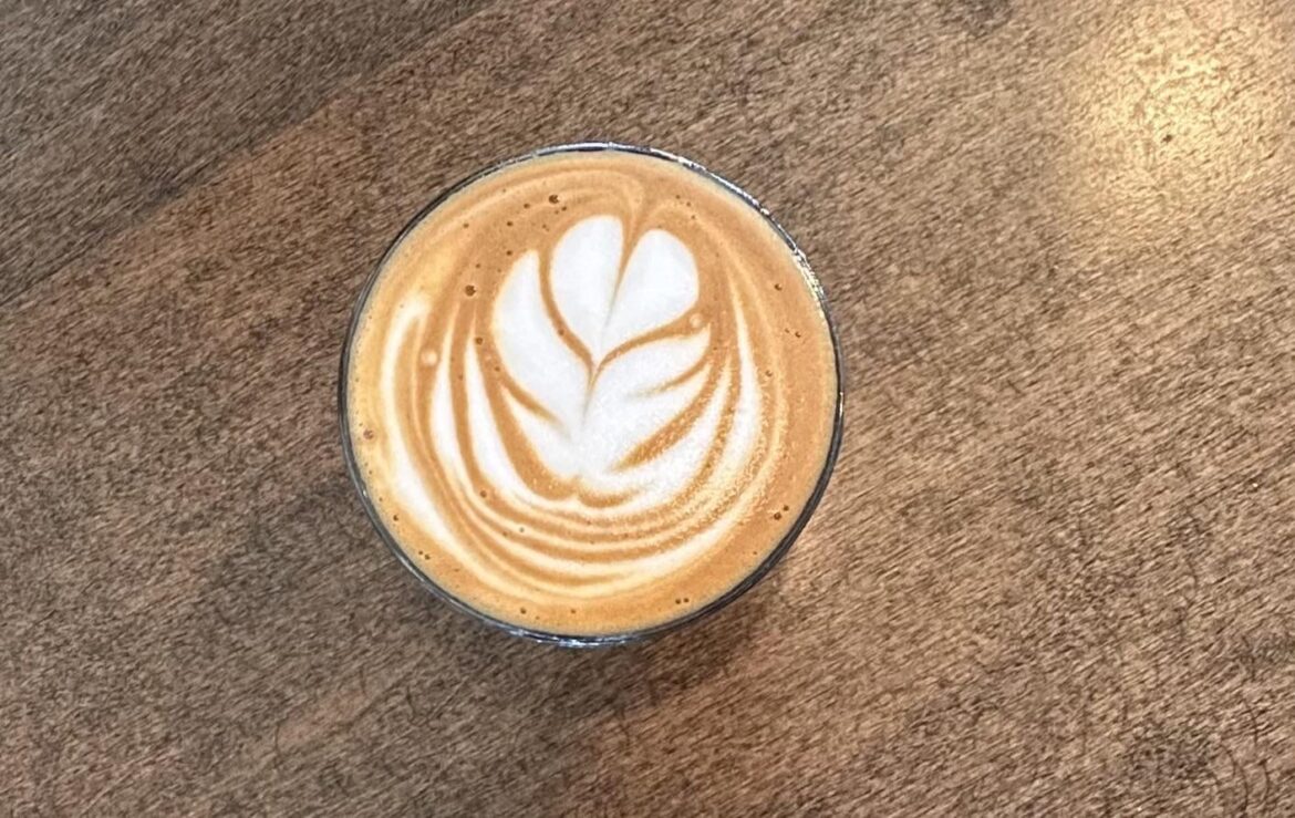 made this cortado during a massive rush with a huge pitcher of batched steamed milk