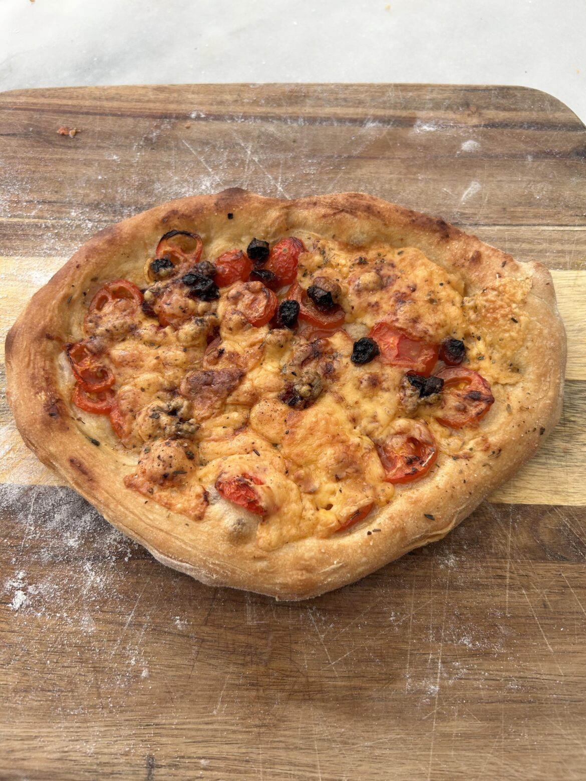 Spent ages making this pizza dough then realised I have no proper toppings