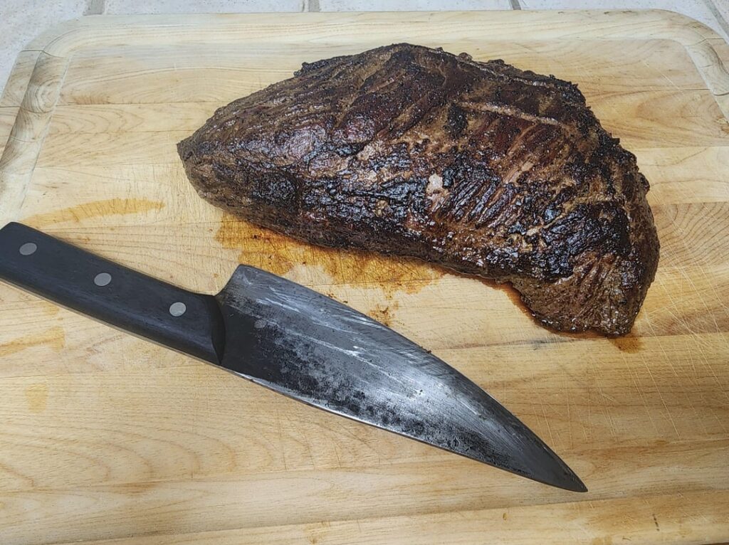 frozen tri-tip 6 hour bath and cast iron sear in duck fat