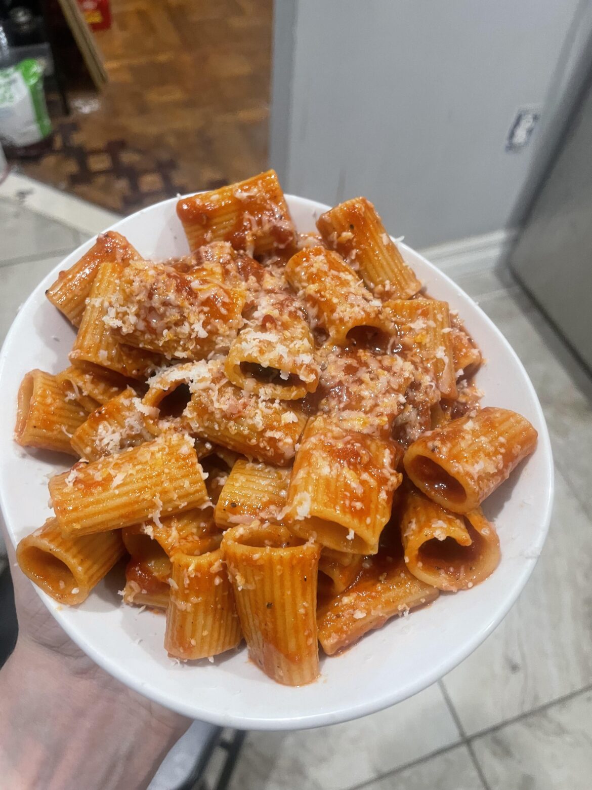 amatriciana w rigatoni (: