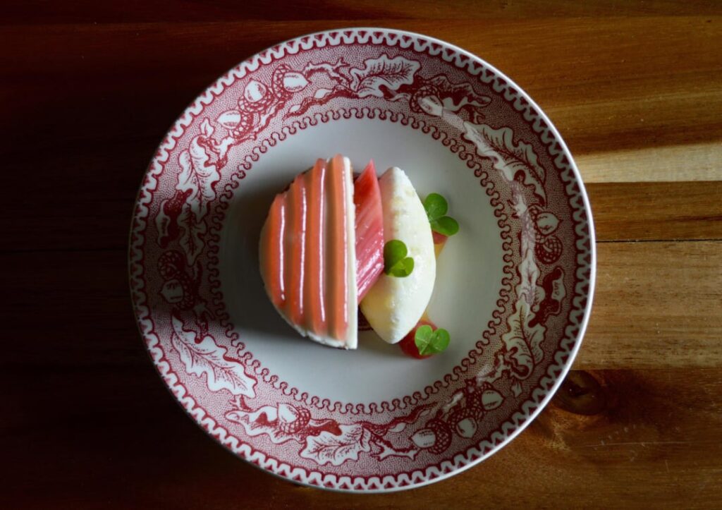 Blondie, Treacle Chantilly, Rhubarb