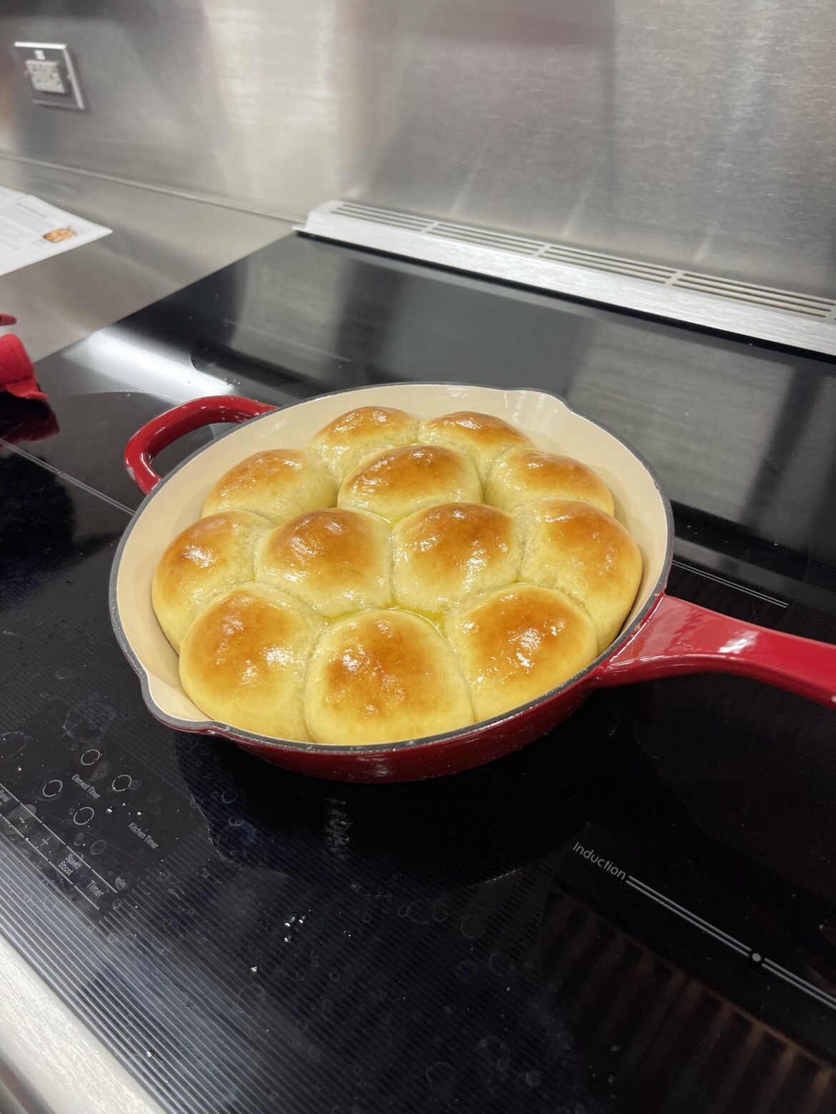 First time making yeast rolls in culinary class