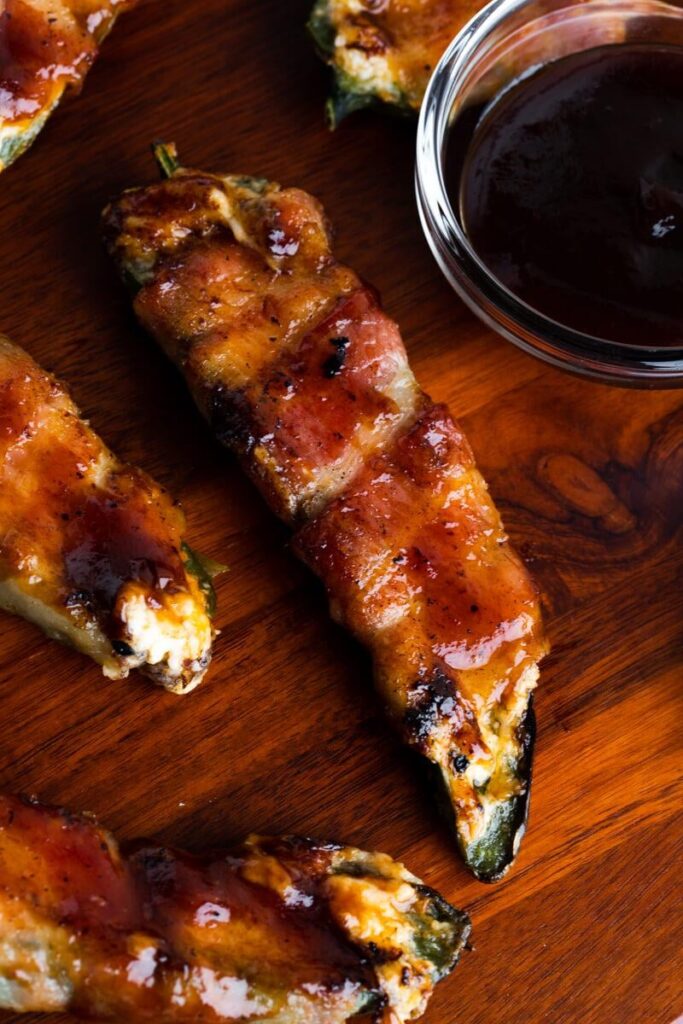 Barbecue Bacon Wrapped Jalapeno Poppers