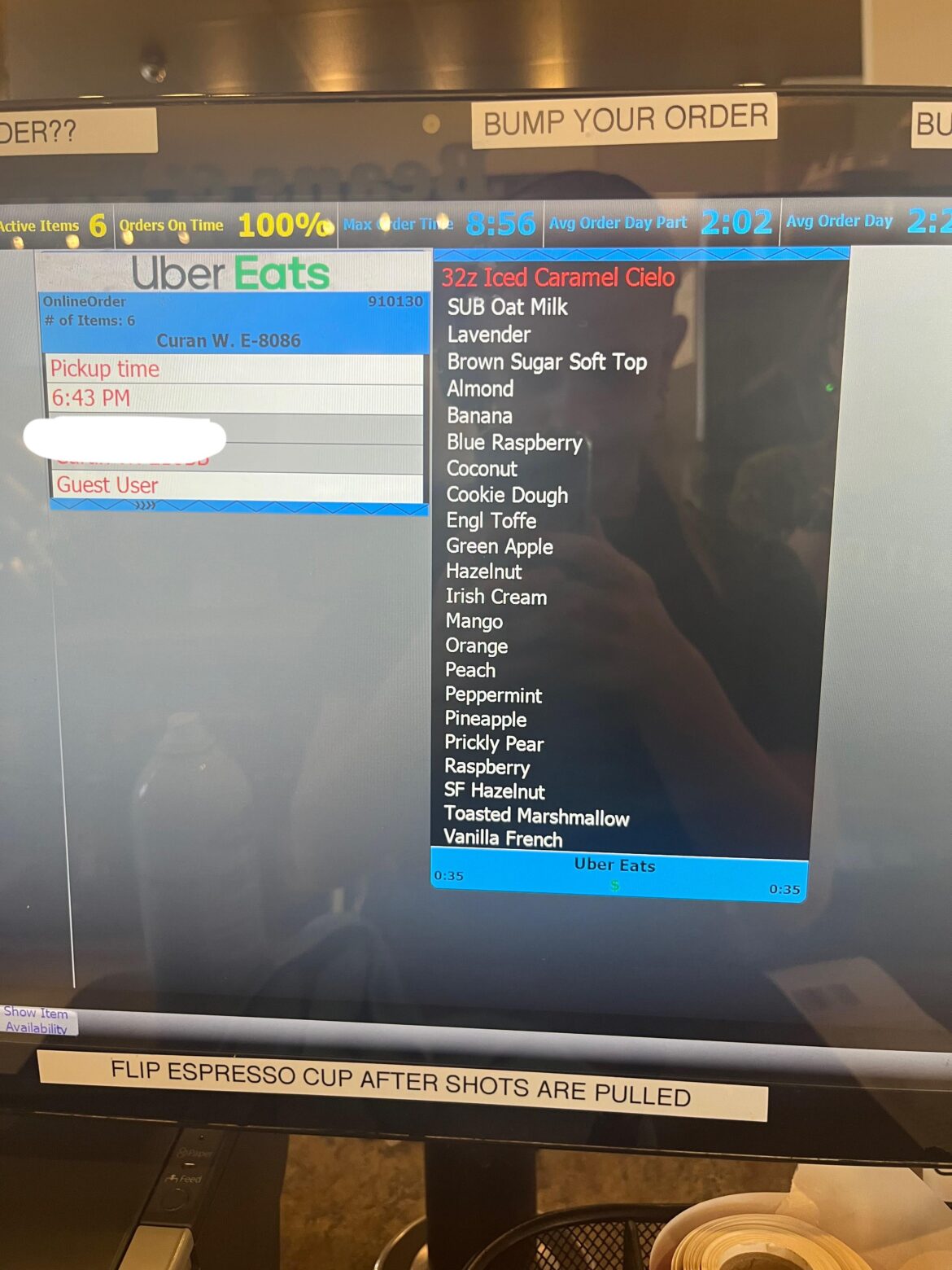 an actual order i just got.