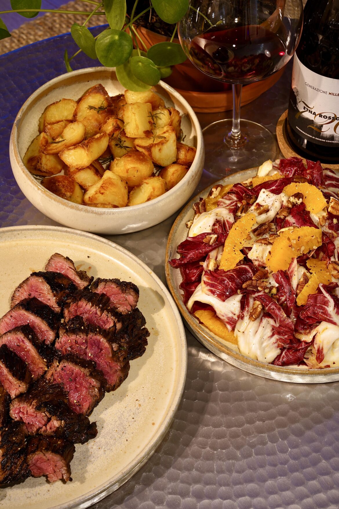 Sicilian-inspired Marinated Flank Steak with Radicchio & Orange Salad