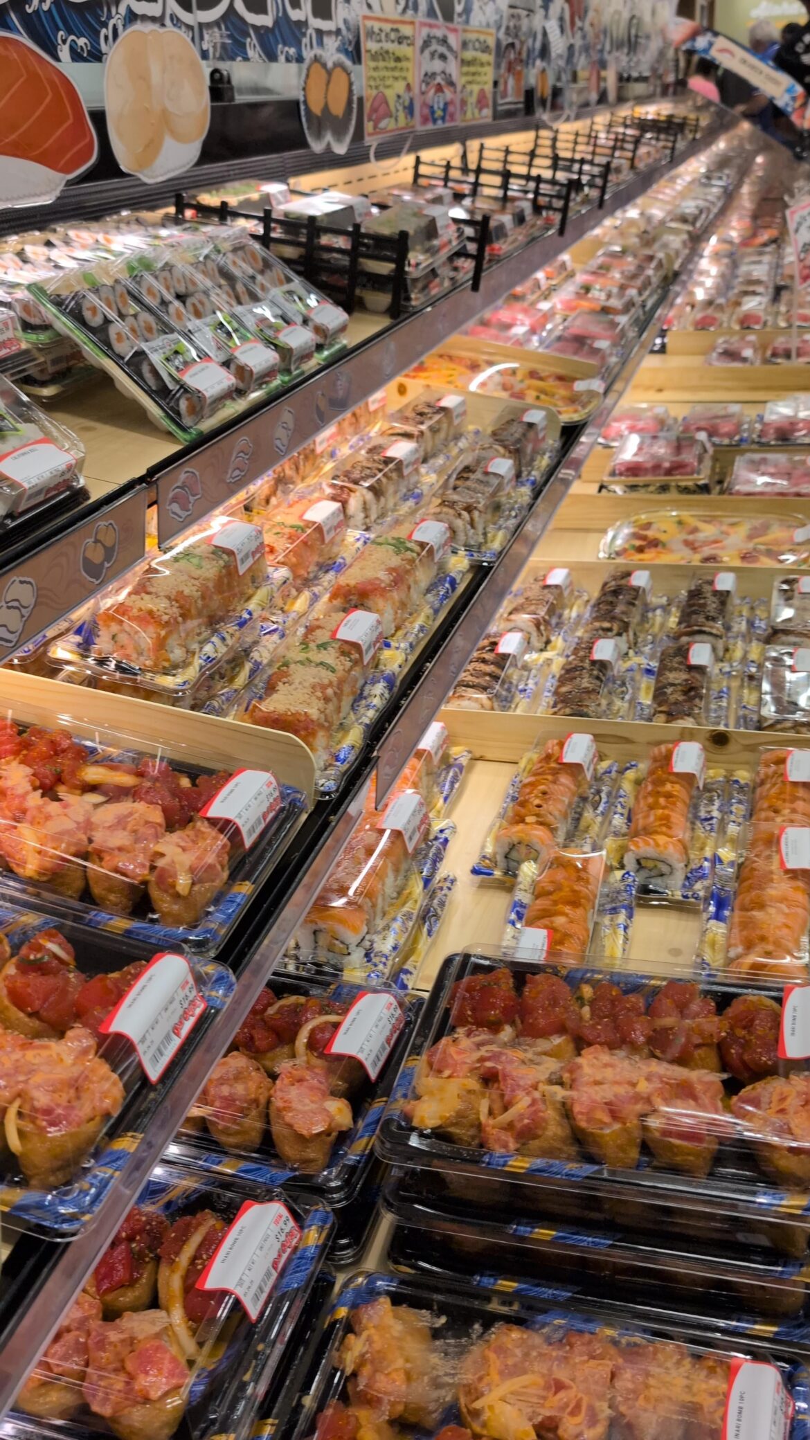 Grocery sushi selection in Hawaii