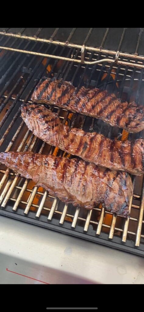 Grilled these skirt steaks while husband was away last weekend