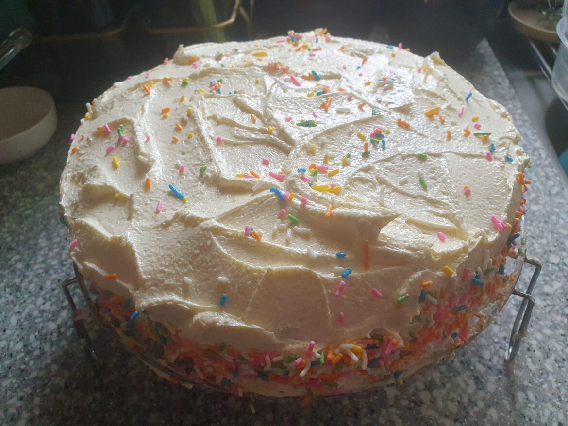 Homemade vanilla cake