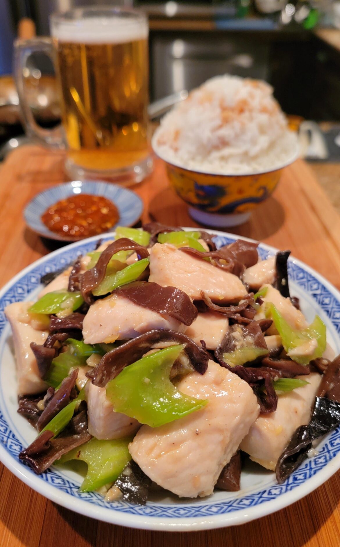 I Wok'd Kenji's Mahi Mahi with Wood Ear Mushroom, Celery, and Oyster Sauce