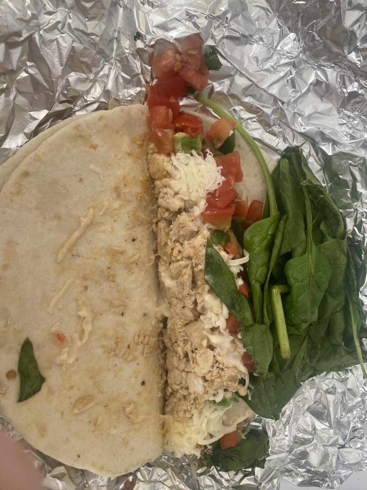 My usual chicken soft taco opened up so you can see the chicken. New franchisee also a friend like the other one.  #barbaritos