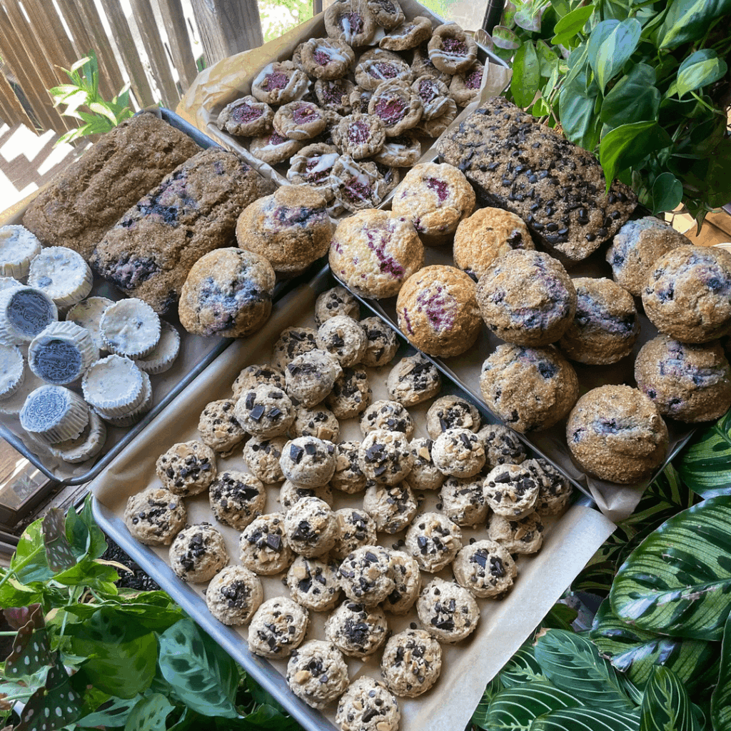 Some of the food I've prepped for my freezer. Lots of desserts, breads, and quick meals.