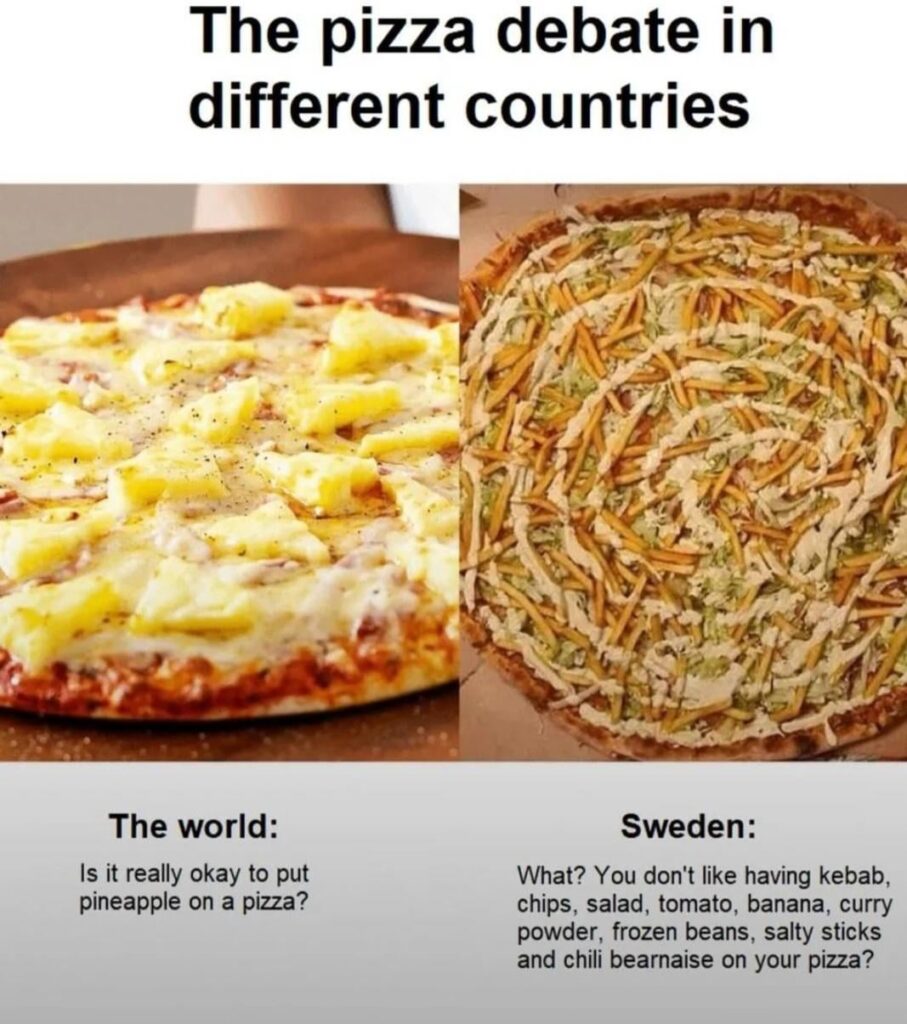 Sweden is the capitol of pizza