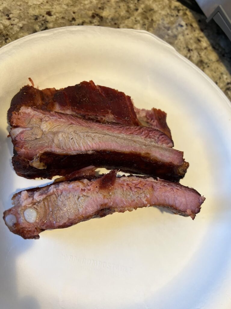 First non chicken thigh cook - Memphis dust and 3-2-1 on the traeger 22 pellet. How does she look?