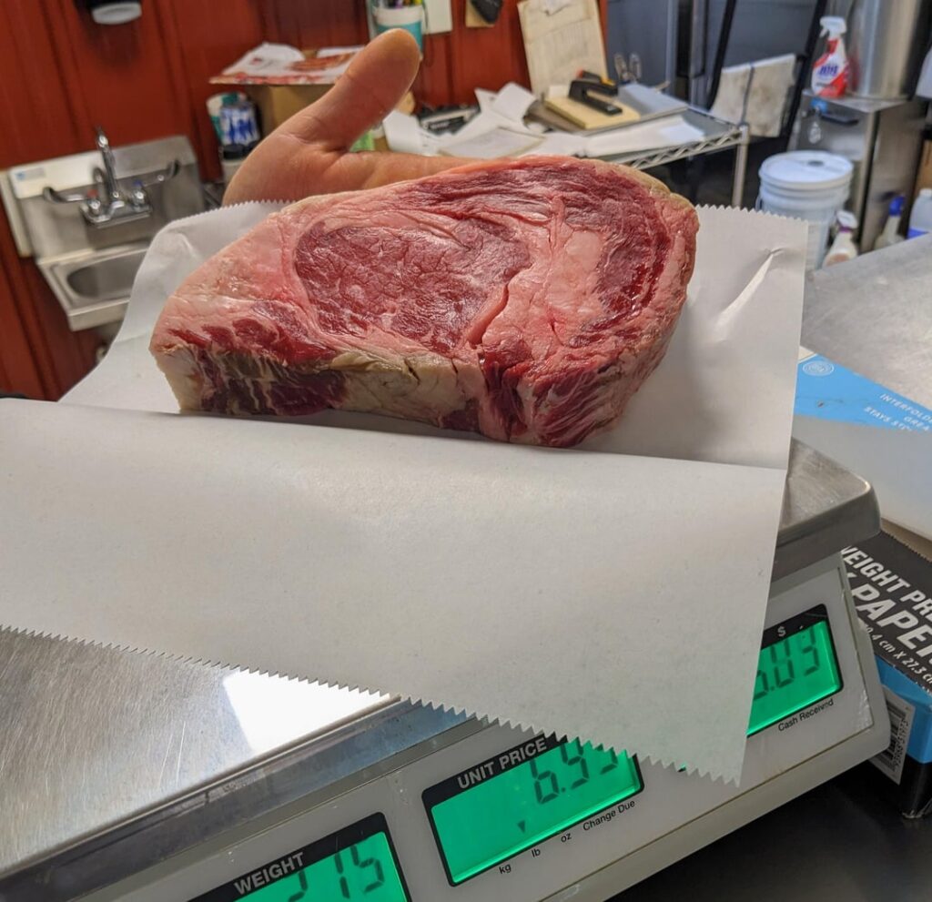 Hubby's birthday yesterday, giant ribeye for him.