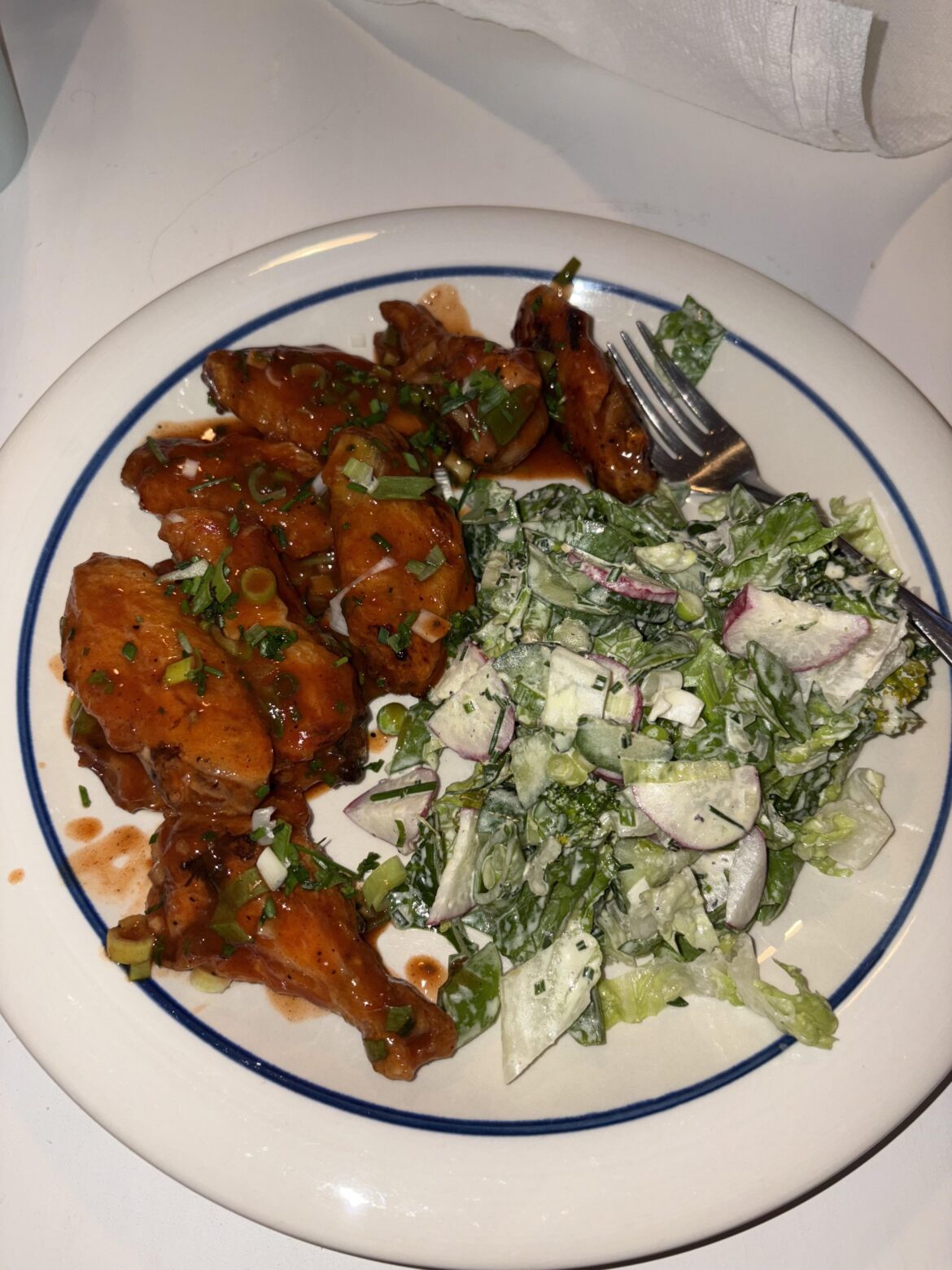 Salad is my go to side with wings. What’s yours?