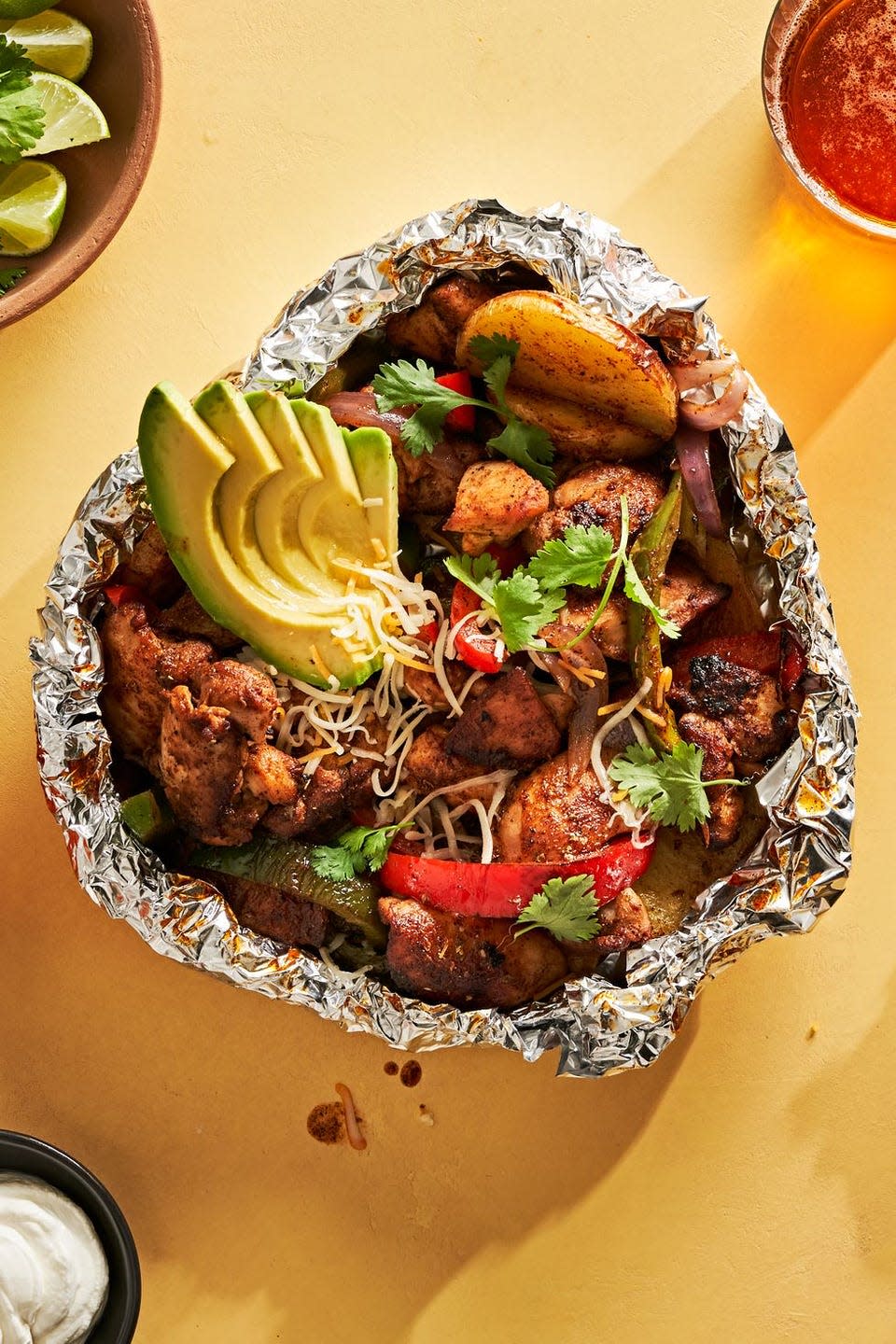 tex mex chicken fajita foil packets