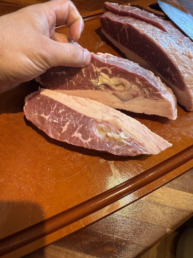 Reminder to cut your steaks before the holiday. (Cyst warning)