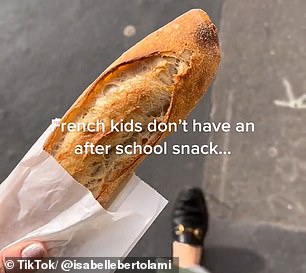 In another video, she showed off what her young daughter has an after school snack