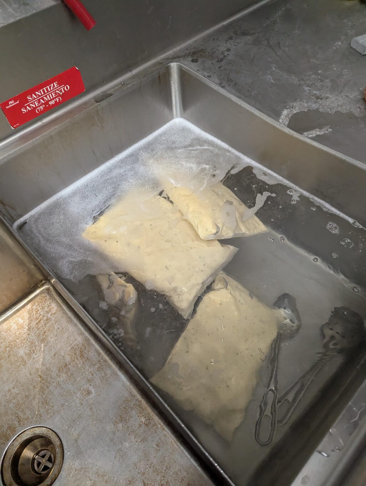 Coworker had soup thawing in the sanitizer water, I have no words...