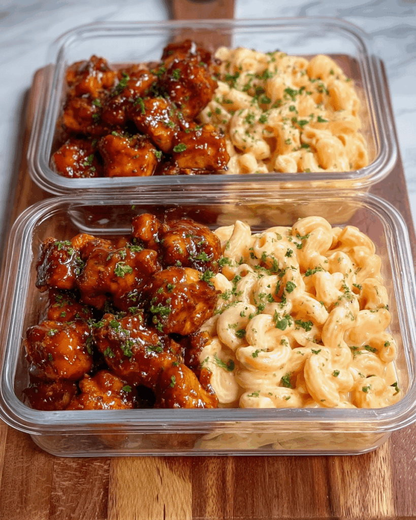 Just tried this honey BBQ chicken mac & cheese and it turned out amazing