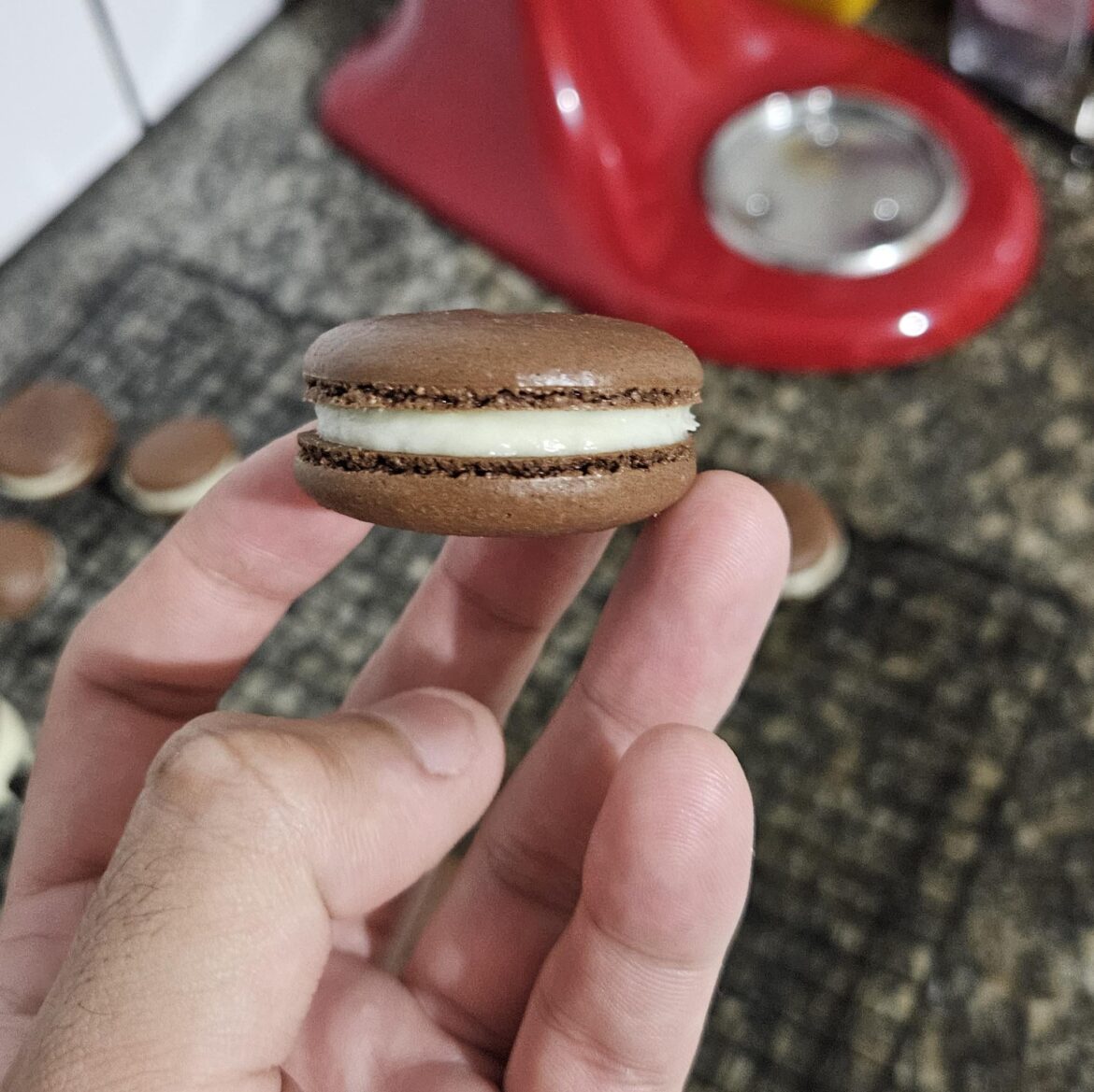 Probably a first here: cupuaçu macarons