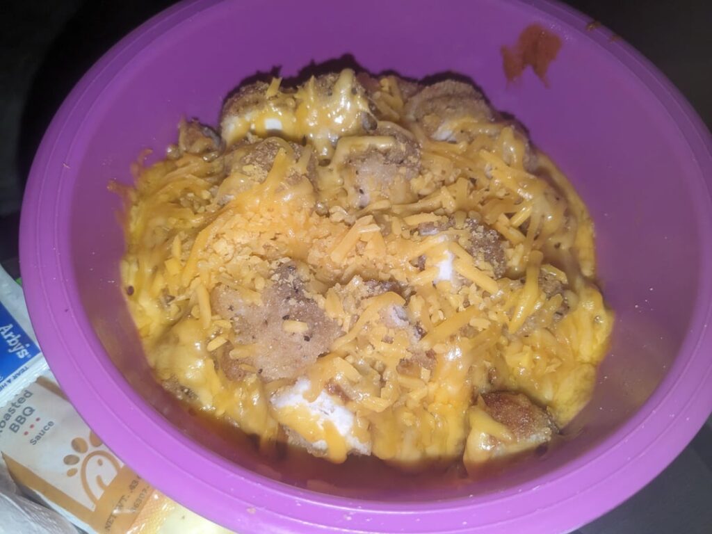 Fries, chili, cheese, chicken, chili, cheese, chicken, cheese