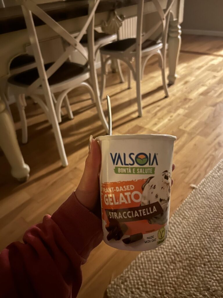 Plant-based stracciatella ice cream