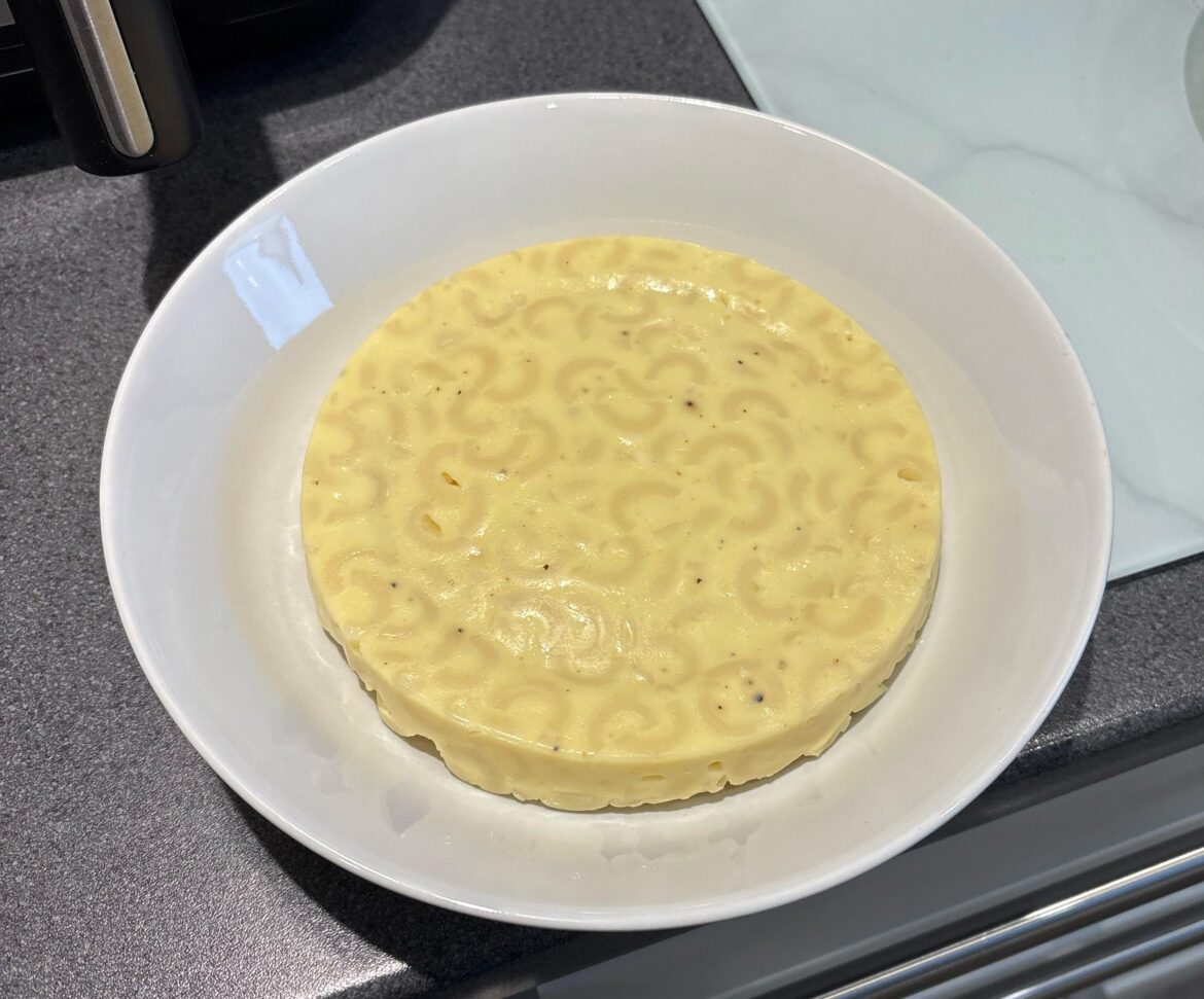 Leftover Mac and Cheese, straight from the Tupperware