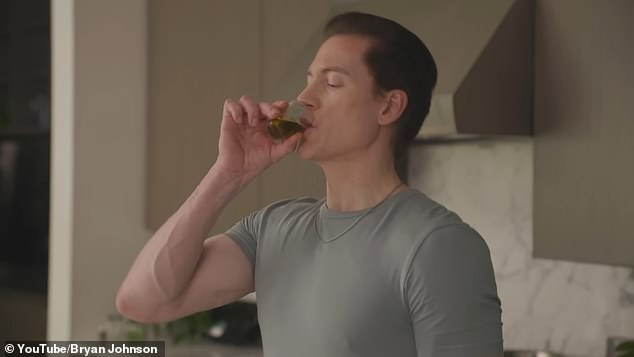 Millionaire biohacker Bryan Johnson claimed he drinks a few tablespoons of olive oil each morning, part of his expensive and unproven diet aimed at turning back the clock
