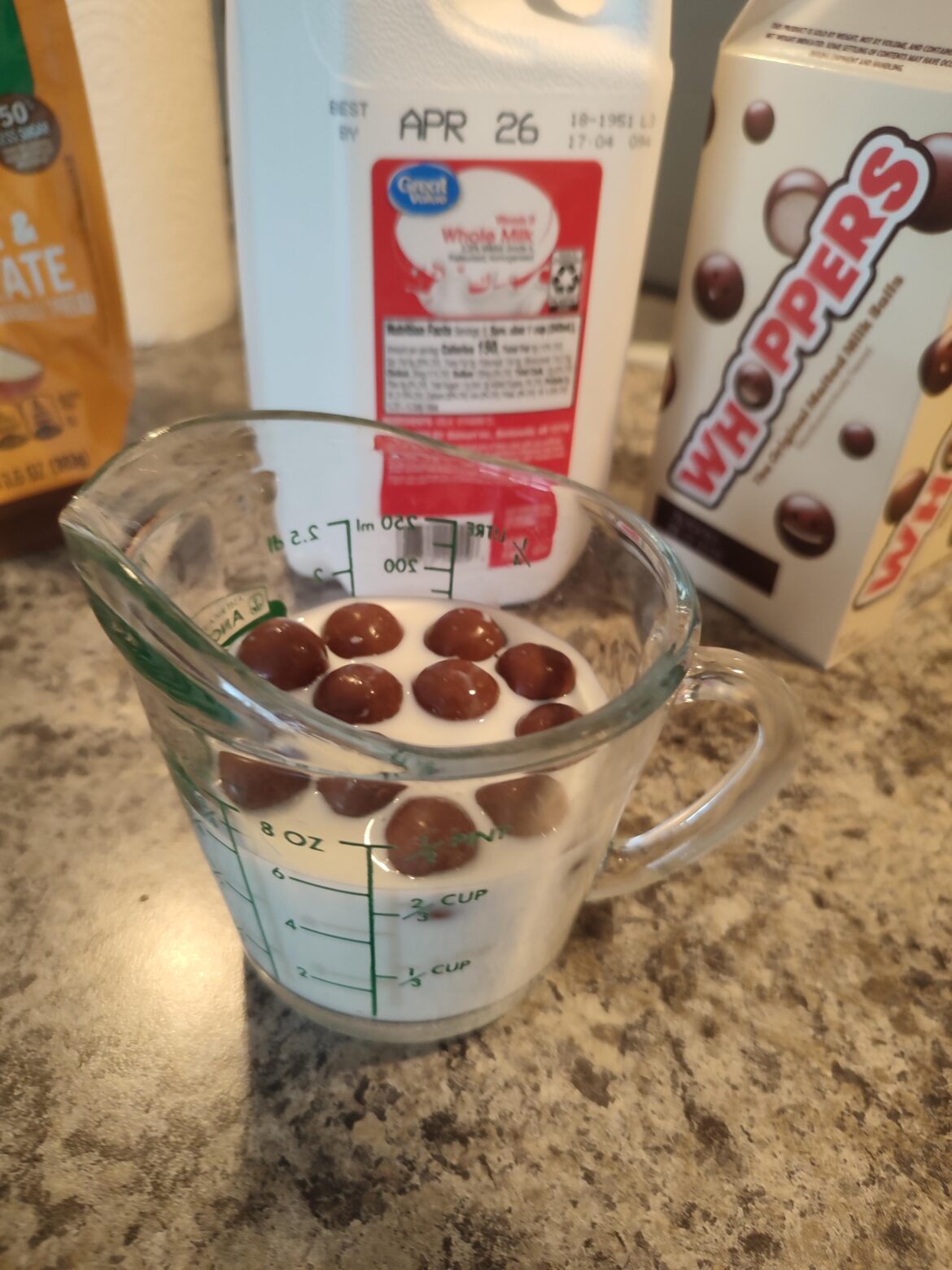 I made boba tea, but I don't like boba, nor do I like tea. I also ran out of cups :/