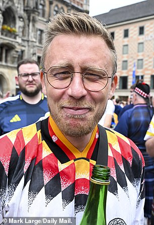 A German fan also tries out Buckfast in Munich today