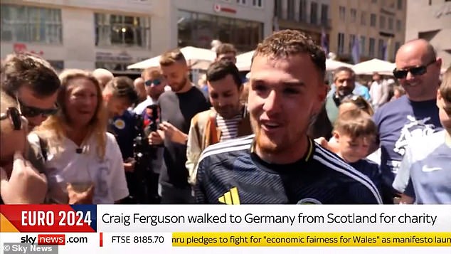 Scotland fan Craig Ferguson accidentally dropped and smashed his Buckfast in a TV interview