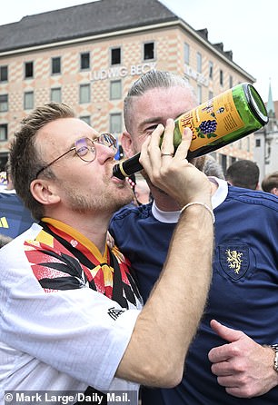 A German fan also tries out Buckfast in Munich today