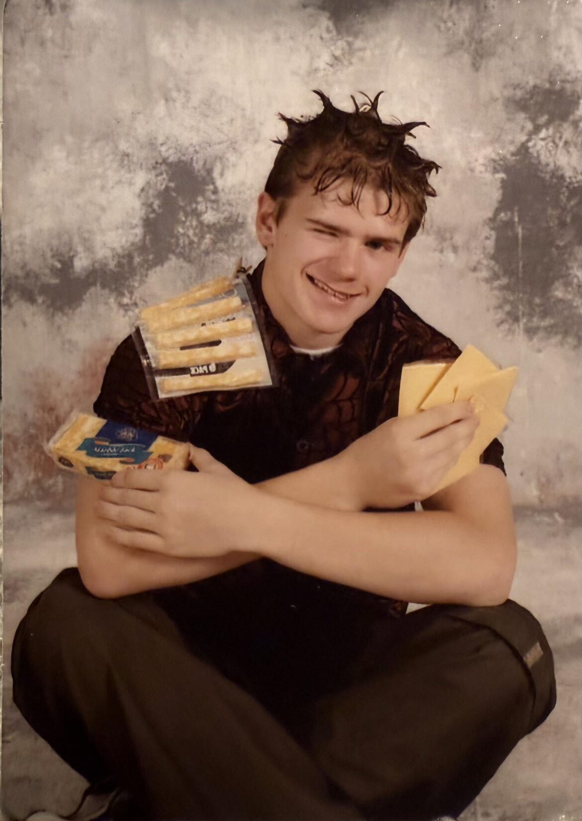 Cheesy senior portrait.